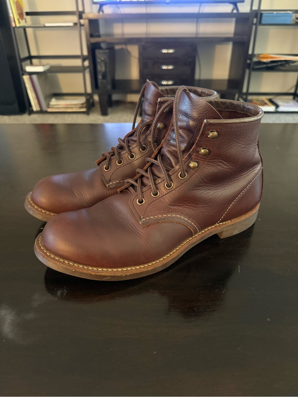 Red Wing Shoes Brown Leather Lace-Up Work Boots 3340 Blacksmith - Picture 2 of 6